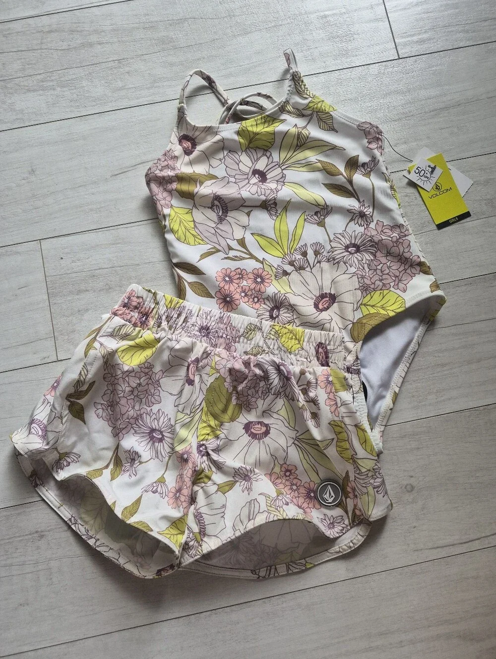 VOLCOM NEW Tropical Garden One Piece Swimsuit & Swim Shorts
